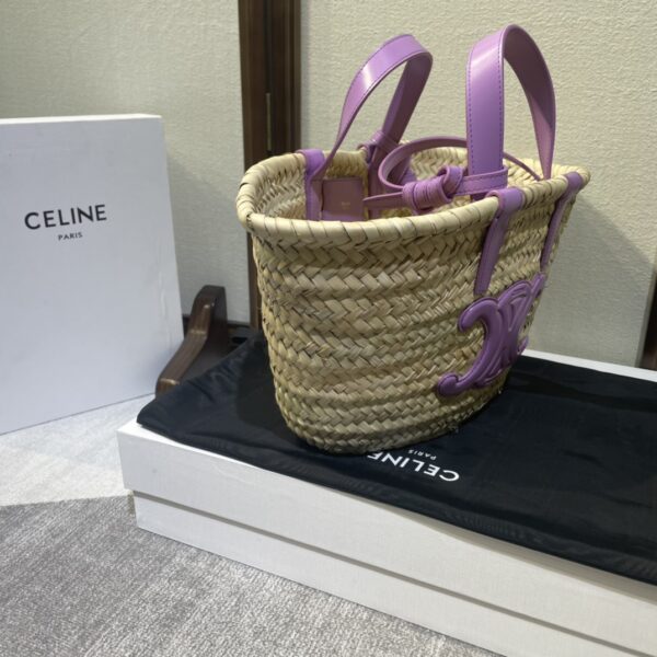 Celine Spring And Summer Straw Bag - Purple 48908 - Image 5