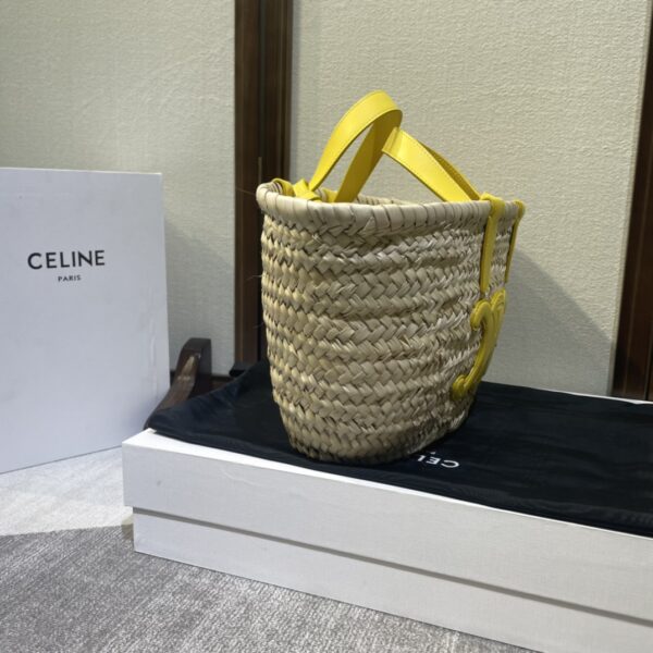 Celine Spring And Summer Straw Bag - Yellow 71494 - Image 5