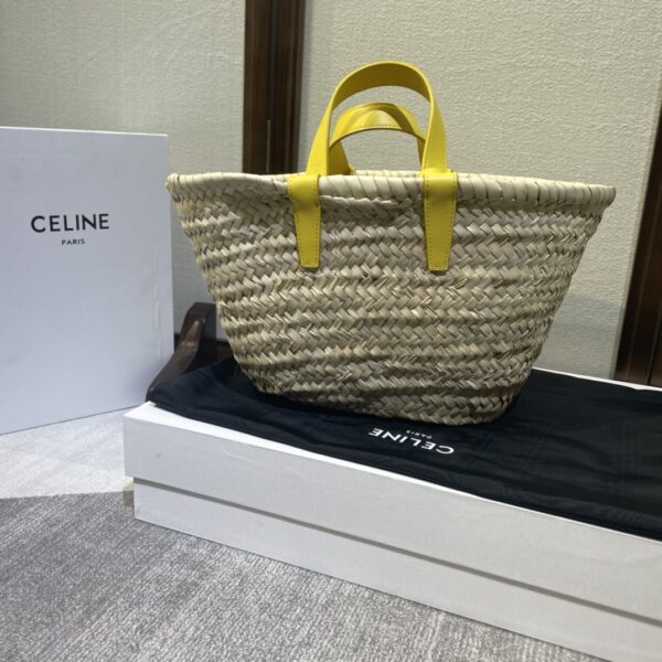 Celine Spring And Summer Straw Bag - Yellow 71494 - Image 4