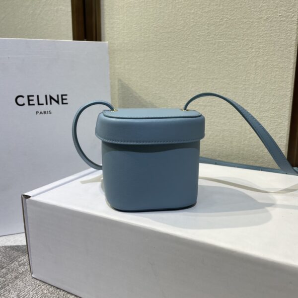 Celine Boxtriomphe Three-dimensional Small Bucket Bag - Blue 21627 - Image 4