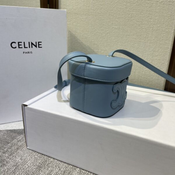 Celine Boxtriomphe Three-dimensional Small Bucket Bag - Blue 21627 - Image 5