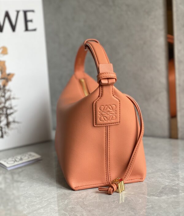 Celine Napa Lunch Box Bag - Peach 44140 - Image 5