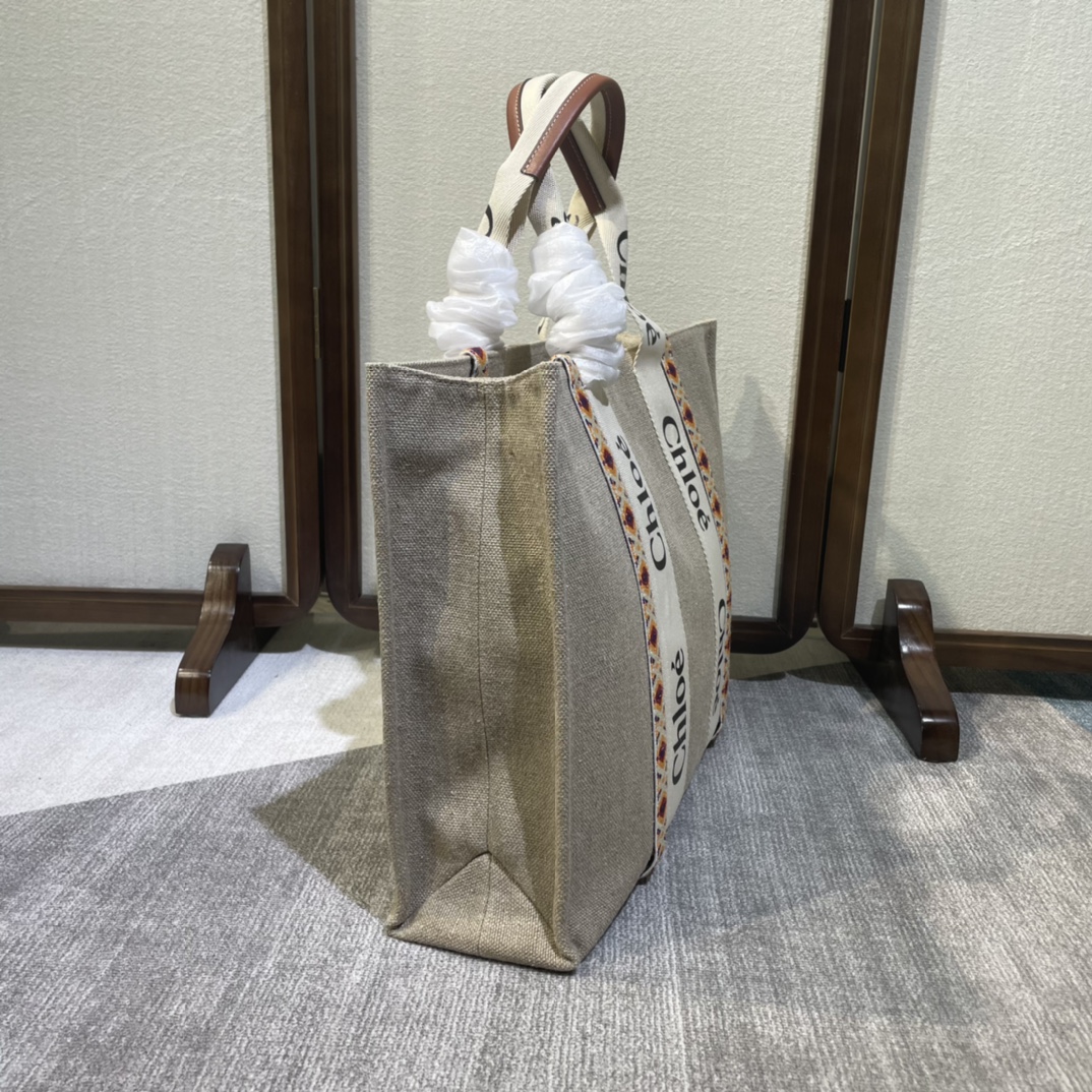 Chloe Woody Diamond Embroidered Large Tote Bag 65138 - Image 2