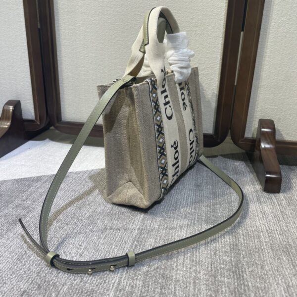 Chloe Woody Diamond Embroidered Small Tote Bag 73522 - Image 5