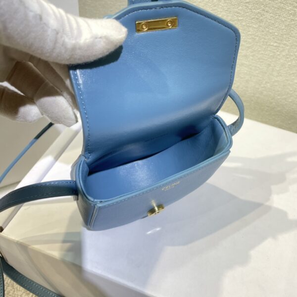 Celine Cuir Besace Mini Saddle Bag - Blue 24666 - Image 2