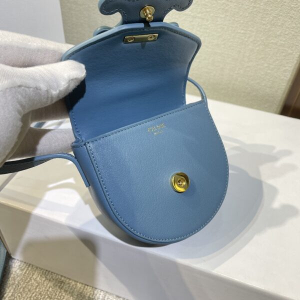 Celine Cuir Besace Mini Saddle Bag - Blue 24666 - Image 3