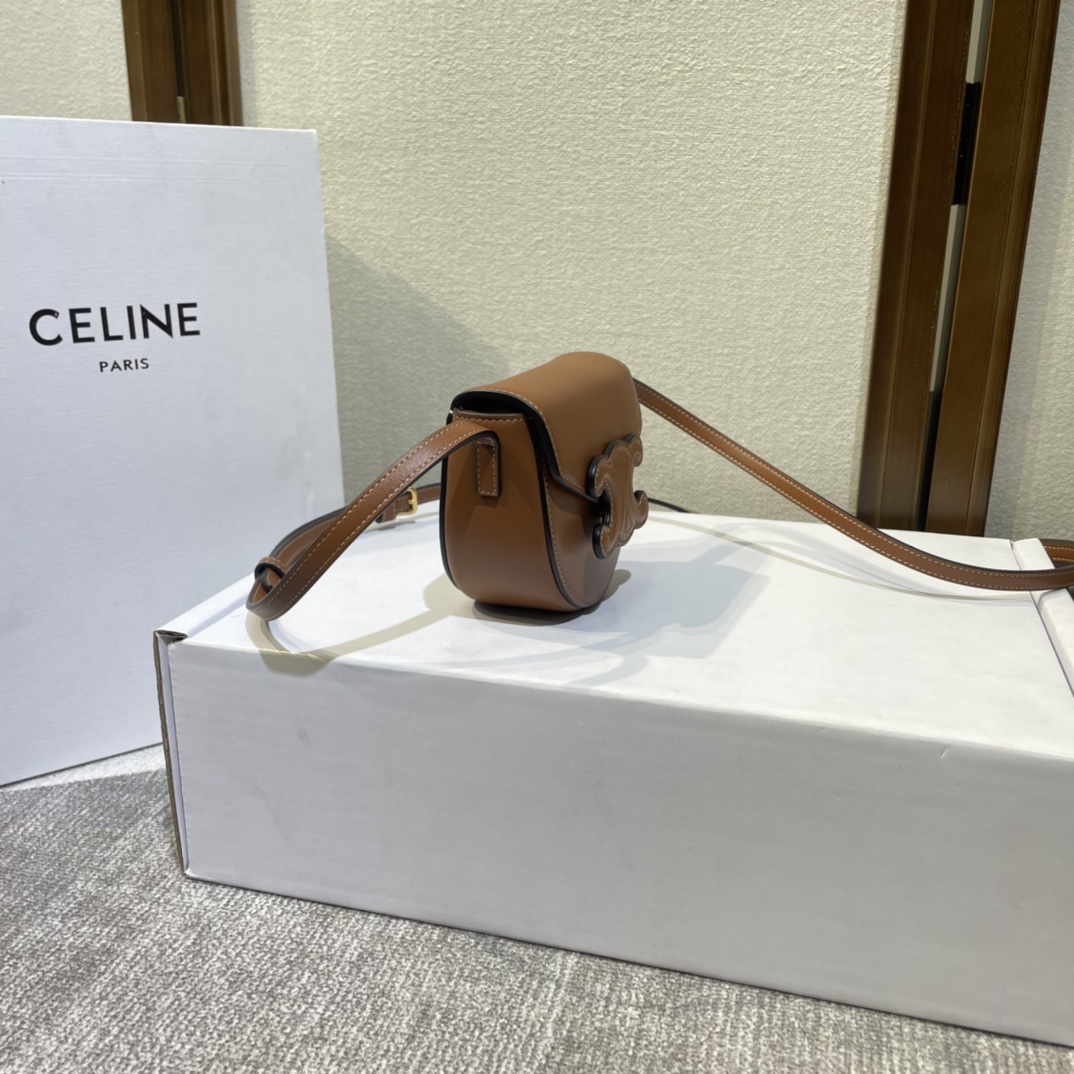 Celine Cuir Besace Mini Saddle Bag - Brown 91543 - Image 5