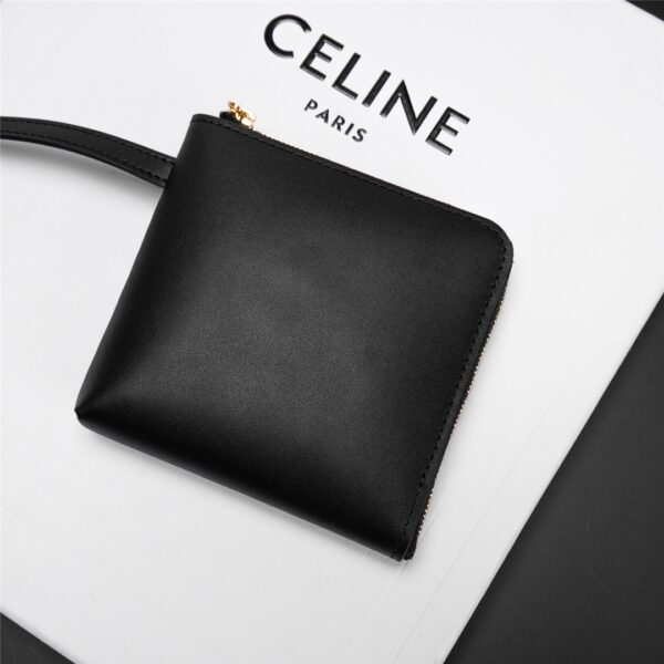 Celine Triomphe Logo Embossed Calfskin Cube Handbag - Black 11964 - Image 2