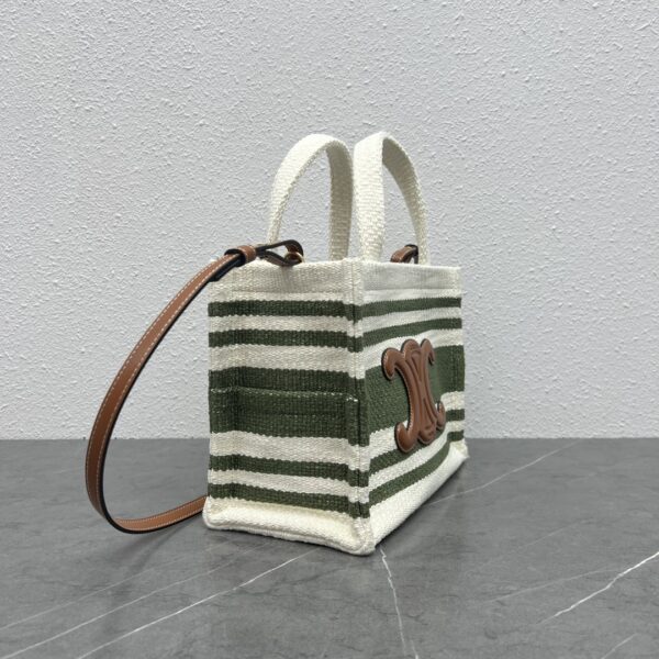 Celine Large And Small Stripes Tote Bag - Green 25783 - Image 5