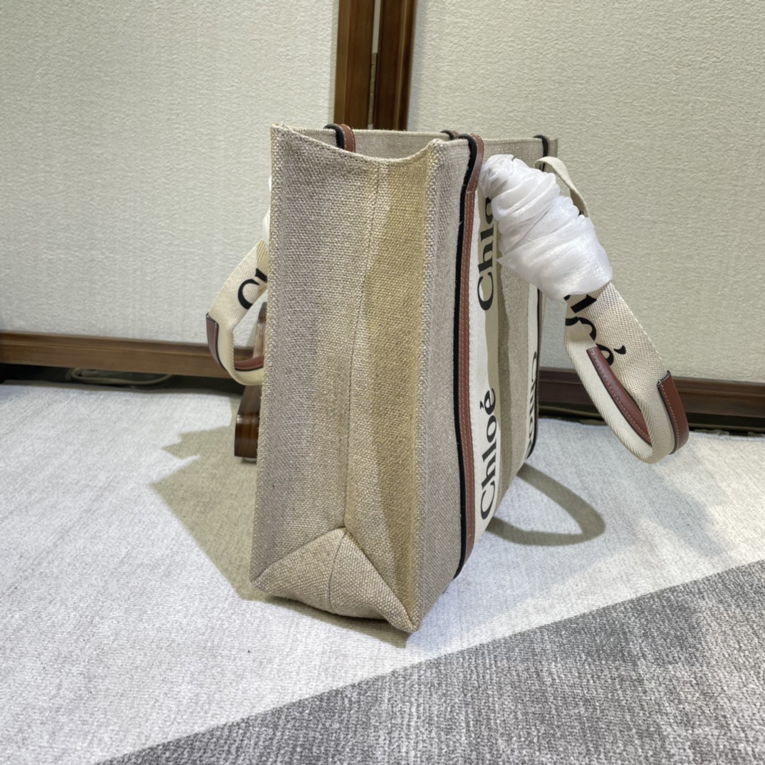 Chloe Woody Medium Shoulder Strap Tote Bag - Brown 21025 - Image 5