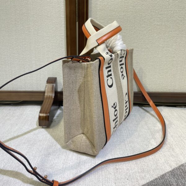 Chloe Woody Small Shoulder Strap Tote Bag - Orange 38138 - Image 5