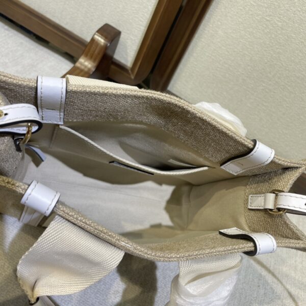 Chloe Woody Small Shoulder Strap Tote Bag - White 60621 - Image 5