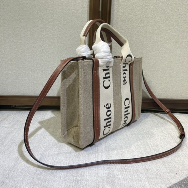 Chloe Woody Small Shoulder Strap Tote Bag - Brown 88109 - Image 5