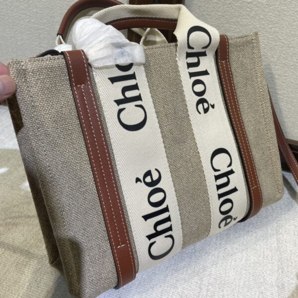 Chloe Woody Small Shoulder Strap Tote Bag - Brown 88109 - Image 4