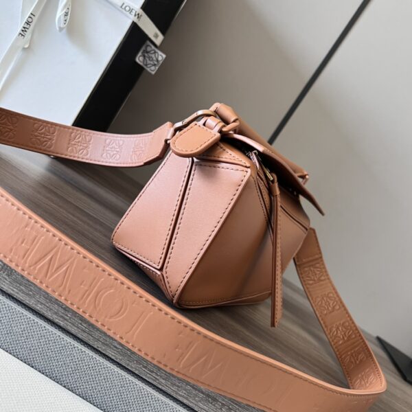 Celine Loewe Satin Cow Leather Puzzle Mini Handbag - Brown 21775 - Image 4