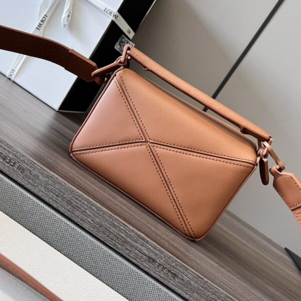Celine Loewe Satin Cow Leather Puzzle Mini Handbag - Brown 21775 - Image 3