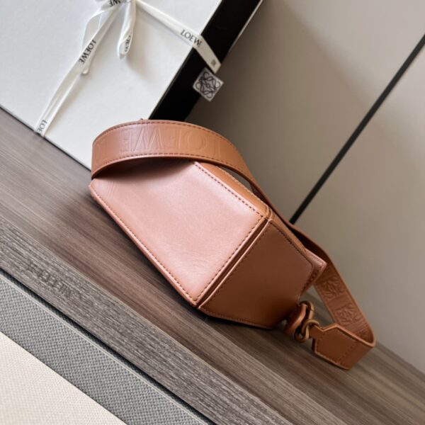 Celine Loewe Satin Cow Leather Puzzle Mini Handbag - Brown 21775 - Image 5