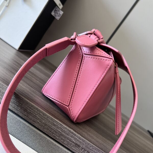 Celine Loewe Satin Cow Leather Puzzle Mini Handbag - Pink 77018 - Image 5
