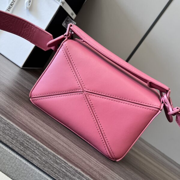 Celine Loewe Satin Cow Leather Puzzle Mini Handbag - Pink 77018 - Image 4