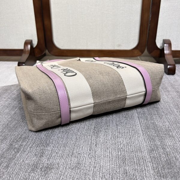 Chloe Woody Medium Shoulder Strap Tote Bag - Purple 61483 - Image 4