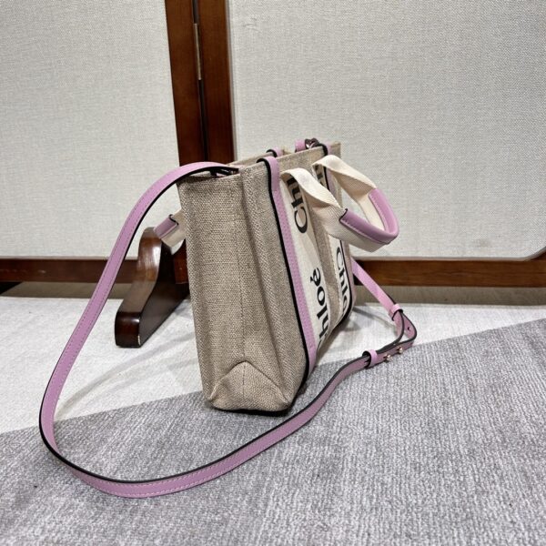 Chloe Woody Small Shoulder Strap Tote Bag - Purple 25185 - Image 5