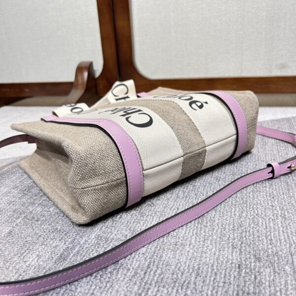 Chloe Woody Small Shoulder Strap Tote Bag - Purple 25185 - Image 4