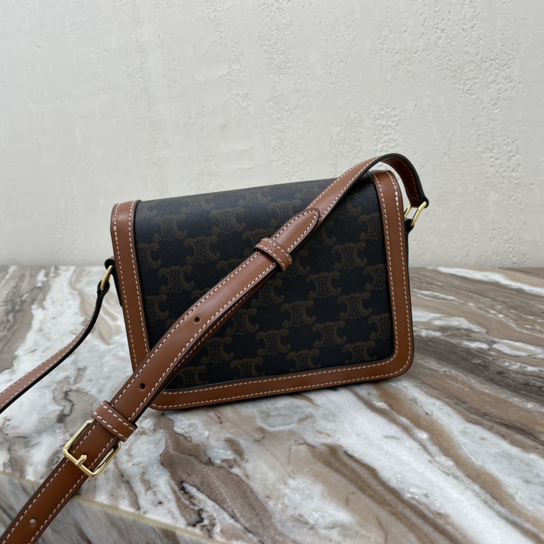 Celine Teen Triomphe Canvas And Calfskin Handbag 26868 - Image 4