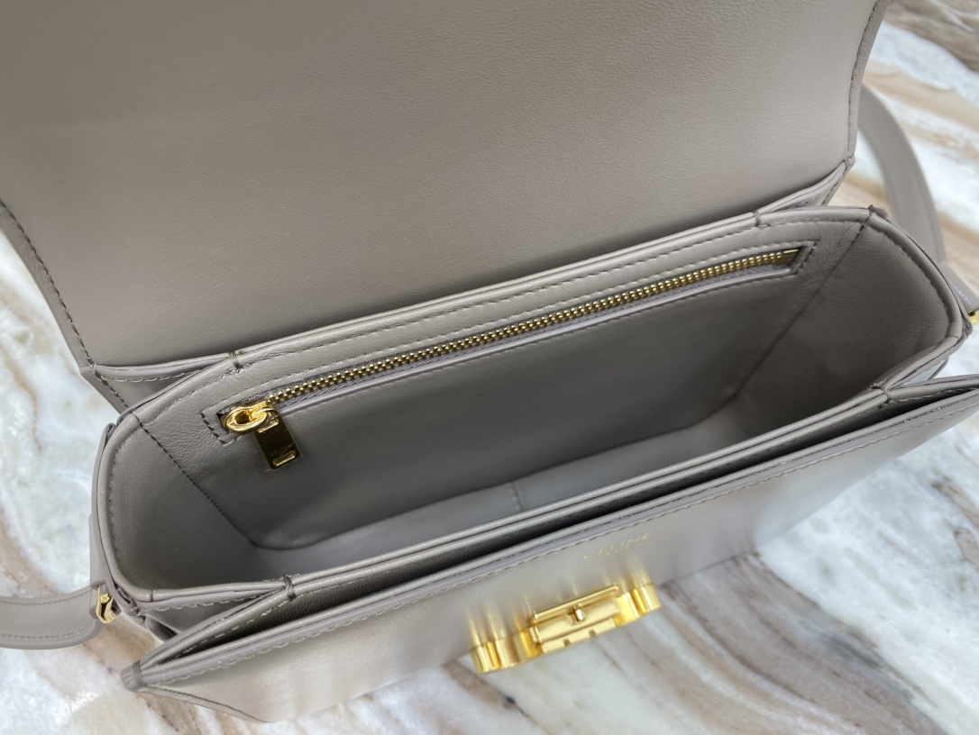 Celine Teen Triomphe Canvas And Calfskin Handbag - Gray 29279 - Image 2