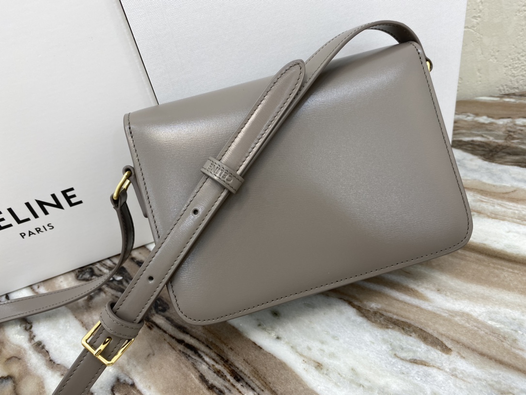 Celine Teen Triomphe Canvas And Calfskin Handbag - Gray 29279 - Image 4