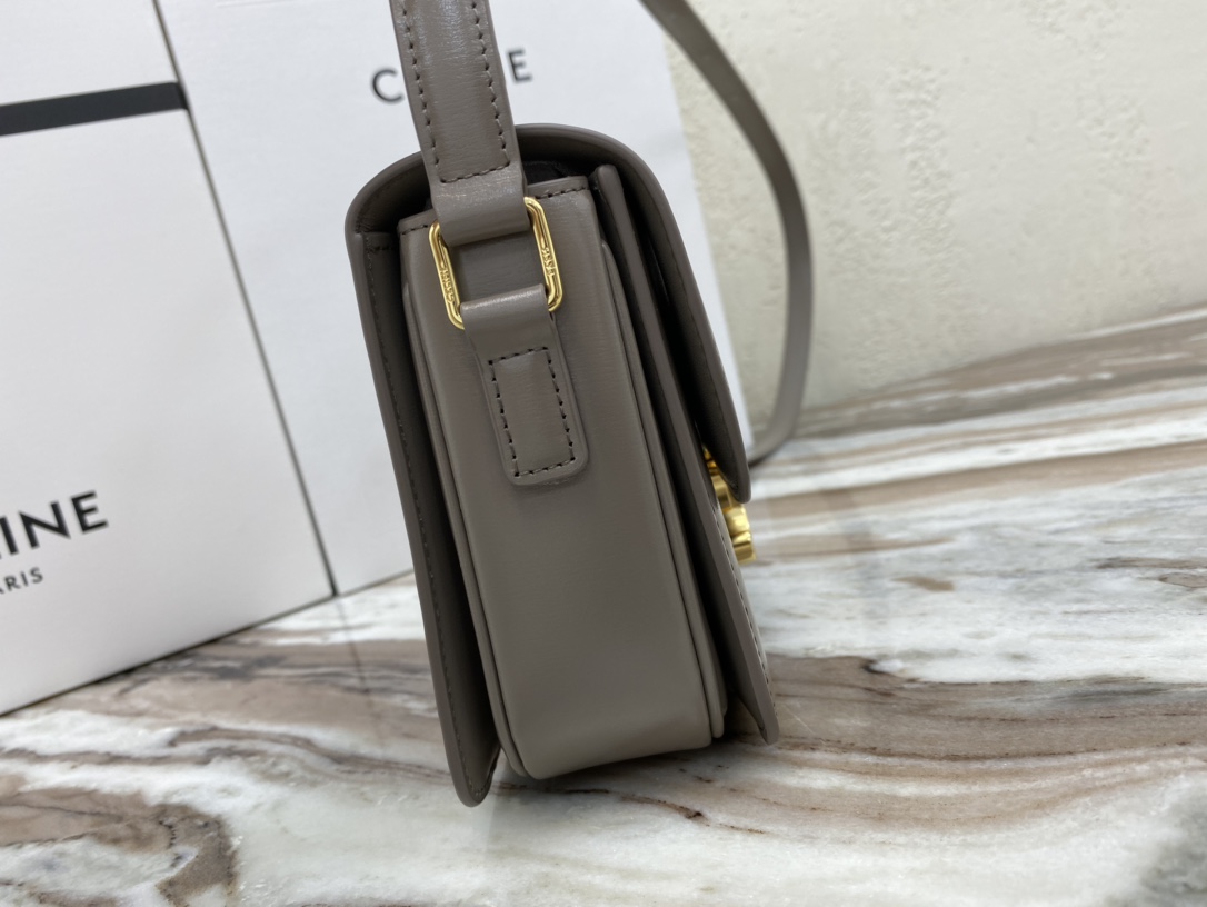 Celine Teen Triomphe Canvas And Calfskin Handbag - Gray 29279 - Image 5
