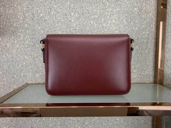 Celine Teen Triomphe Calfskin Handbag - Maroon 41850 - Image 3