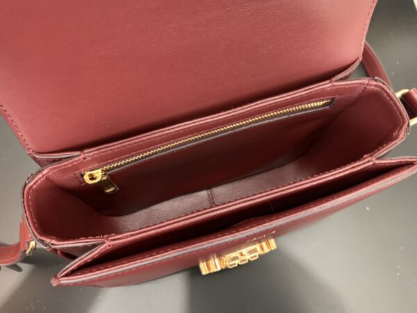 Celine Teen Triomphe Calfskin Handbag - Maroon 41850 - Image 2