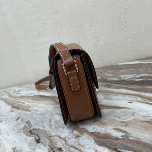 Celine Teen Triomphe Calfskin Handbag - Brown 70054 - Image 5
