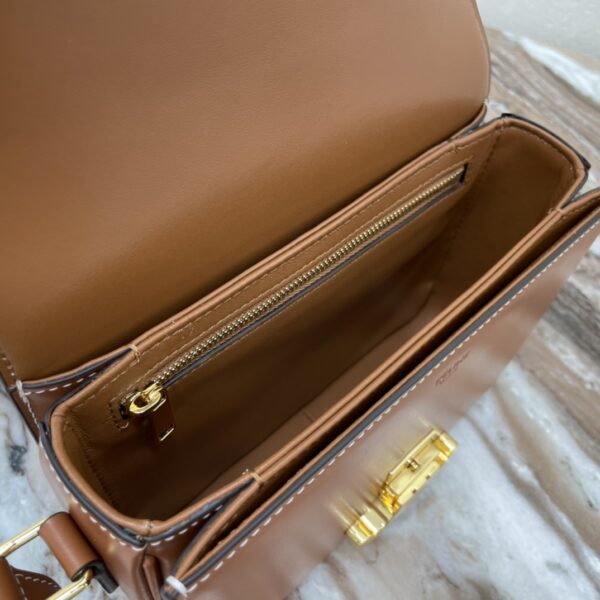 Celine Teen Triomphe Calfskin Handbag - Brown 70054 - Image 2