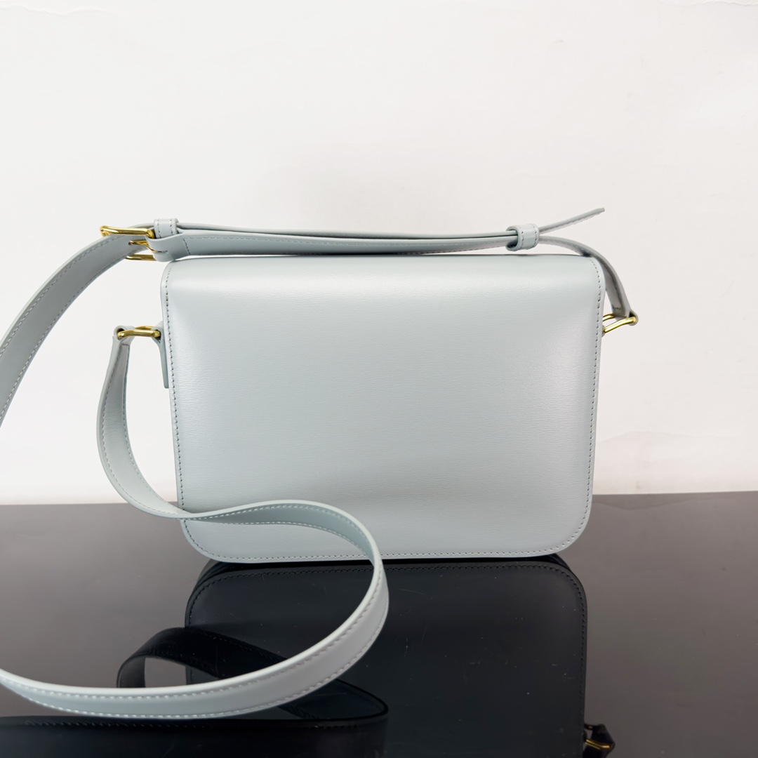 Celine Teen Triomphe Calfskin Handbag - White 34721 - Image 4