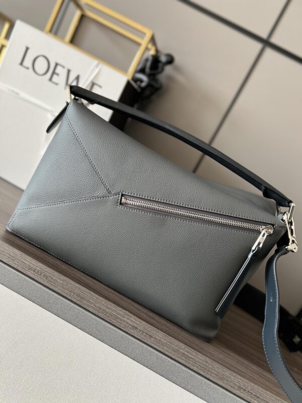 Celine Loewe Satin Cow Leather Puzzle Large Handbag - Gray 41463 - Image 5