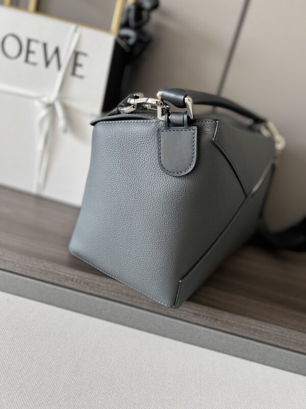 Celine Loewe Satin Cow Leather Puzzle Large Handbag - Gray 41463 - Image 4