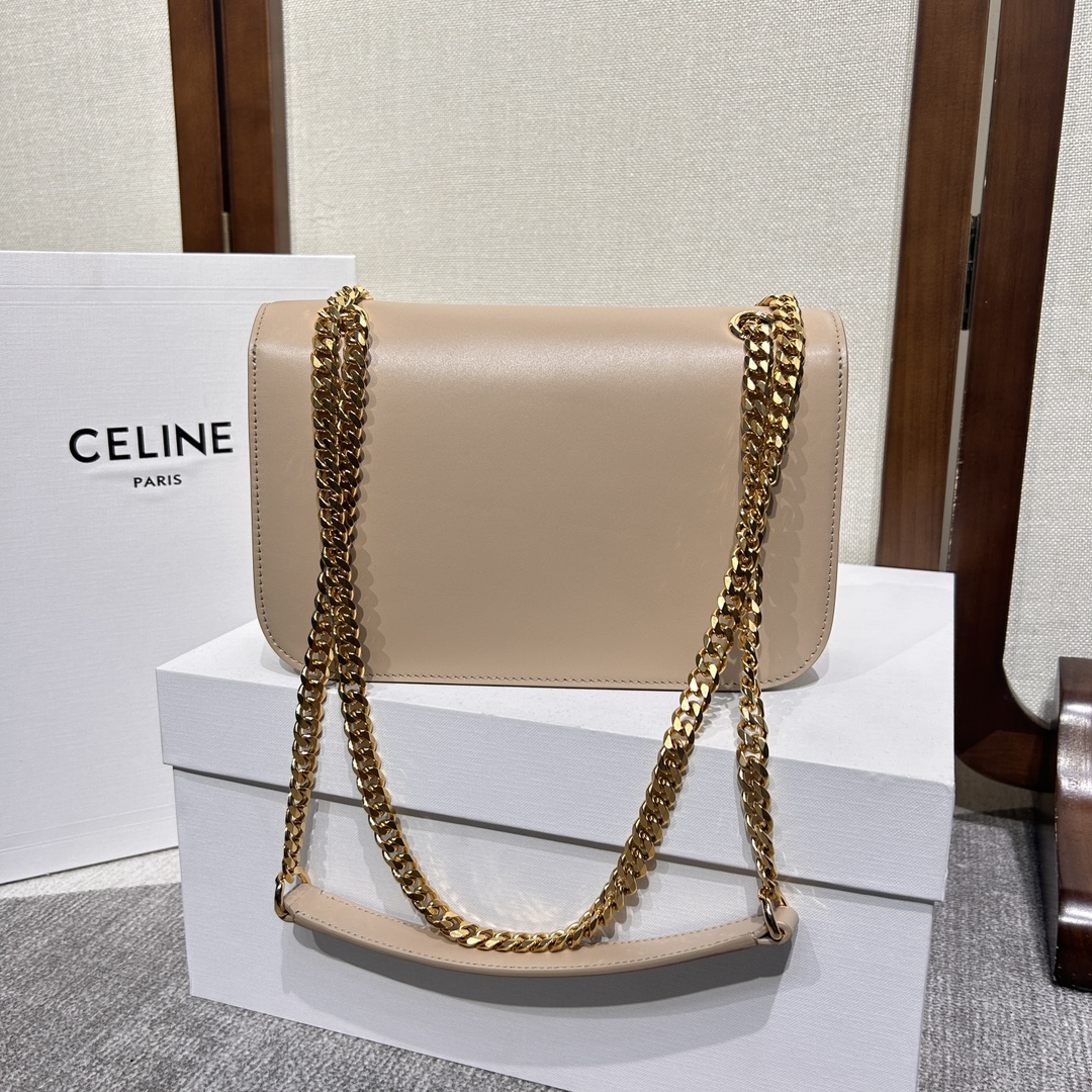 Chloe Medium Triomphe Frame Cow Leather Shoulder Bag - Cream 35202 - Image 4