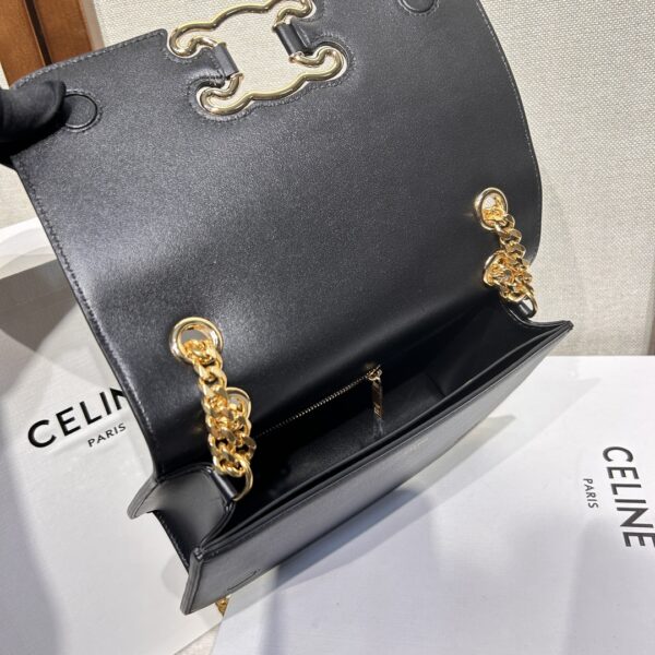Chloe Medium Triomphe Frame Cow Leather Shoulder Bag - Black 14775 - Image 2