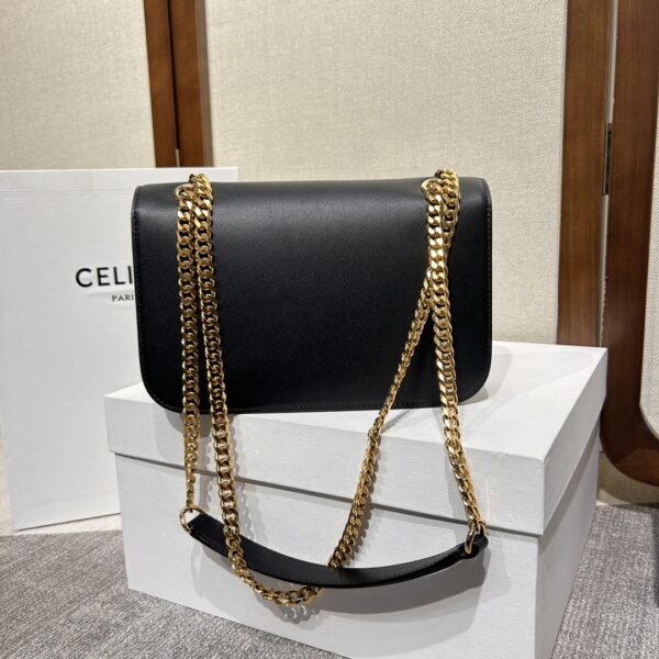 Chloe Medium Triomphe Frame Cow Leather Shoulder Bag - Black 14775 - Image 4