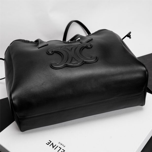 Celine Cabas Triomphe Tote Drawstring Bag - Black 72477 - Image 2