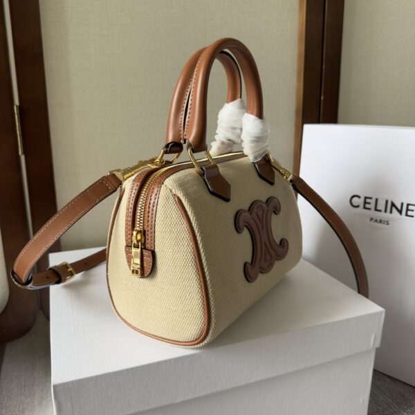 Celine Arc De Triomphe Small Boston Pillow Bag - Cream 24047 - Image 5