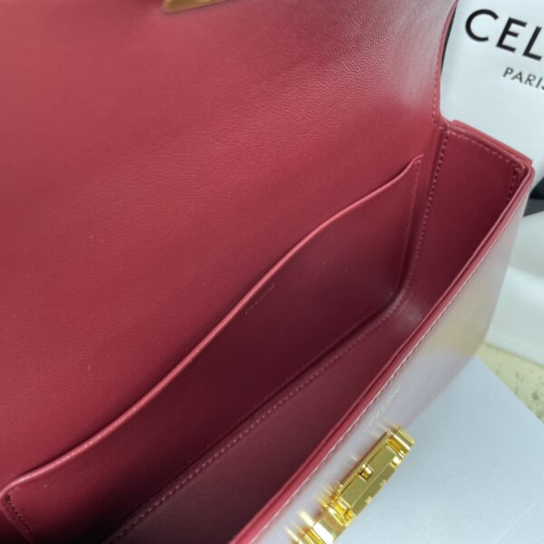 Celine Chain Underarm Triomphe Canvas Bag - Maroon 15134 - Image 3