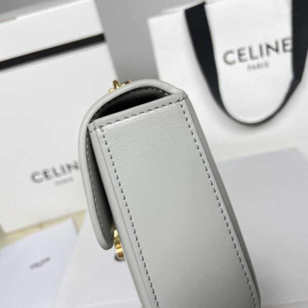 Celine Chain Underarm Triomphe Canvas Bag - Gray 18029 - Image 4
