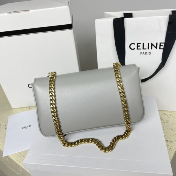 Celine Chain Underarm Triomphe Canvas Bag - Gray 18029 - Image 5