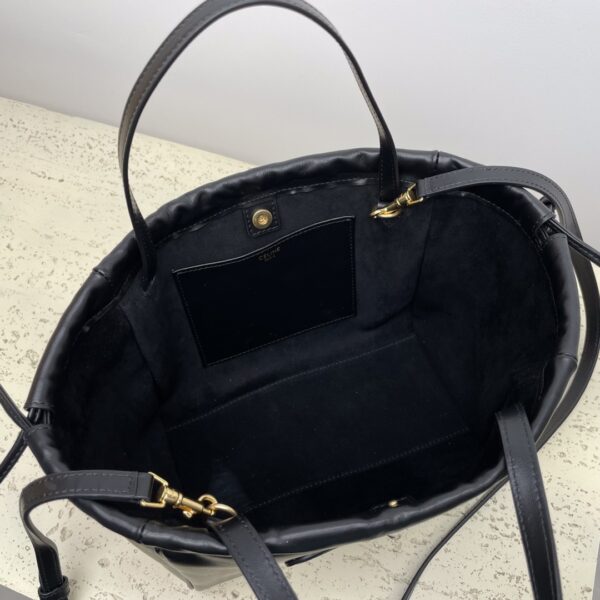 Celine Cabas Triomphe Small Drawstring Bag - Black 25417 - Image 5