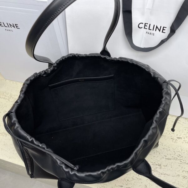 Celine Cabas Triomphe Tote Drawstring Bag - Black 58835 - Image 4