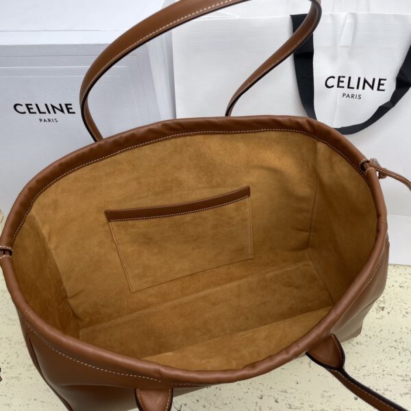 Celine Cabas Triomphe Tote Drawstring Bag - Brown 30577 - Image 4