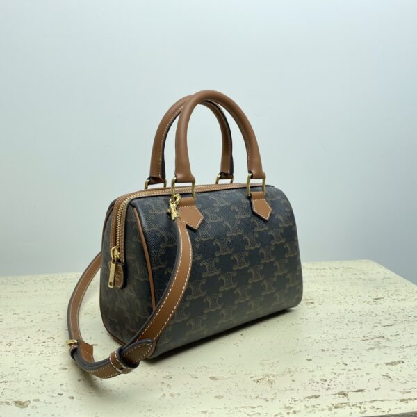 Celine Triomphe Canvas Logo Printed Boston Bag 85634 - Image 2