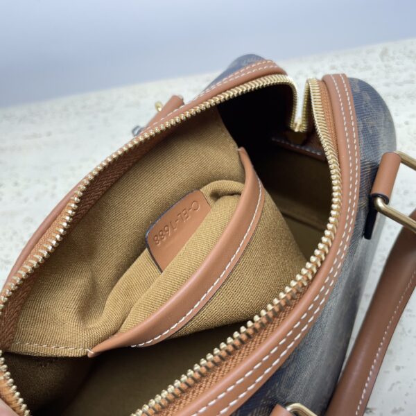Celine Triomphe Canvas Logo Printed Boston Bag 85634 - Image 5